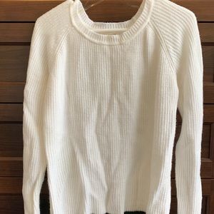 White Sweater with Black Bands